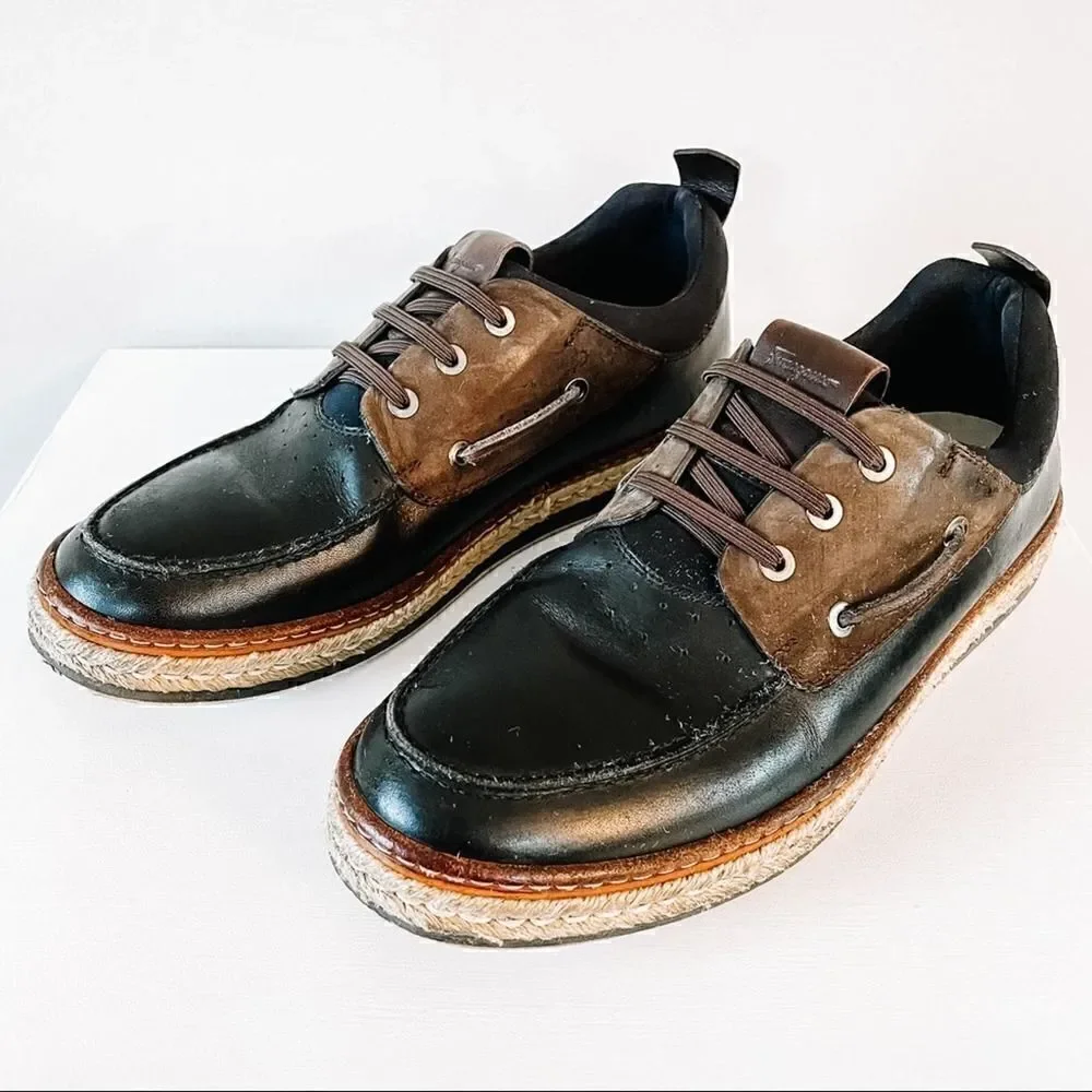 Salvatore Ferragamo Fiano Leather Boat Shoes